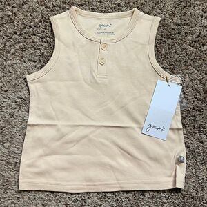 NWT Goumi Kids Tank Top Dune SZ 5T Neutral Bamboo Organic Cotton Toddler